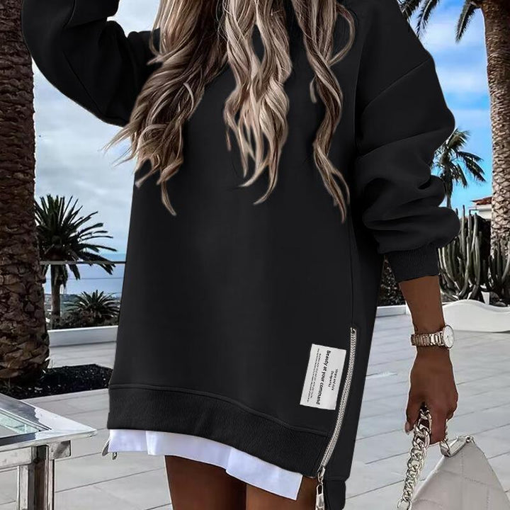 RODNEY™ - Sweat-shirt confortable à manches longues et fermeture éclair latérale