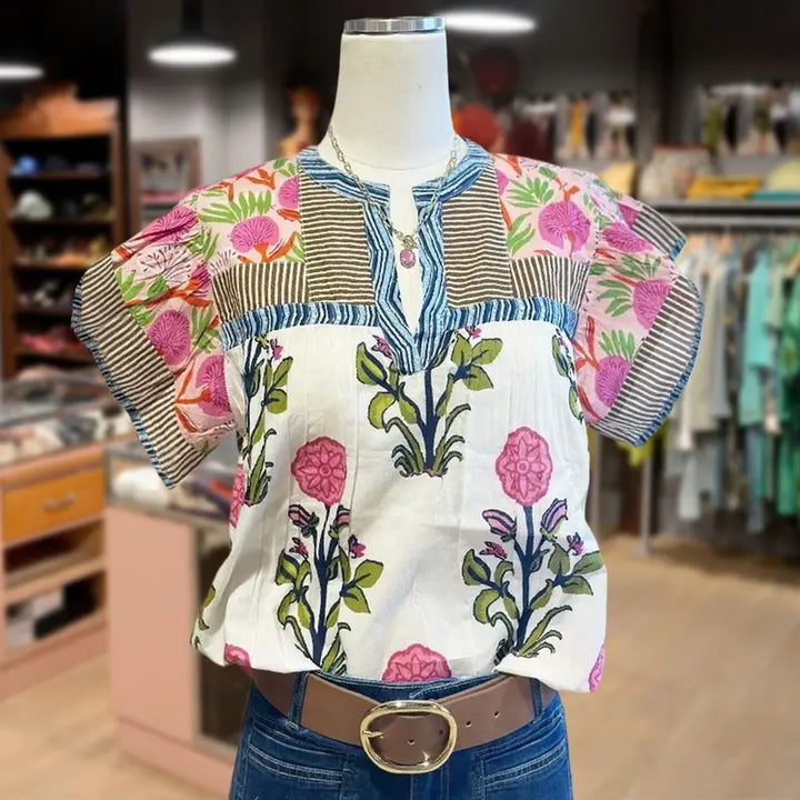 ELOUISA™ - Haut fleuri vintage doux