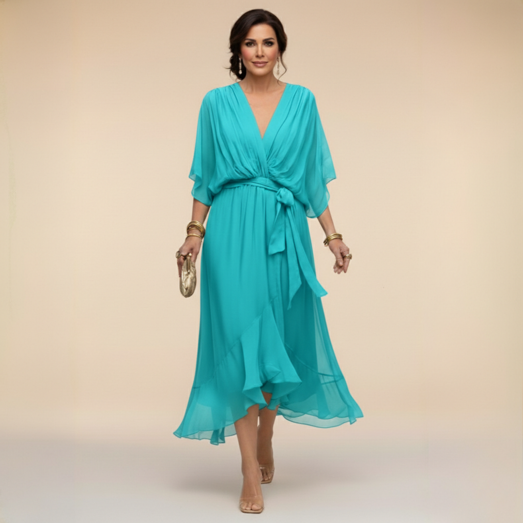 Marta | Robe en mousseline à encolure en V