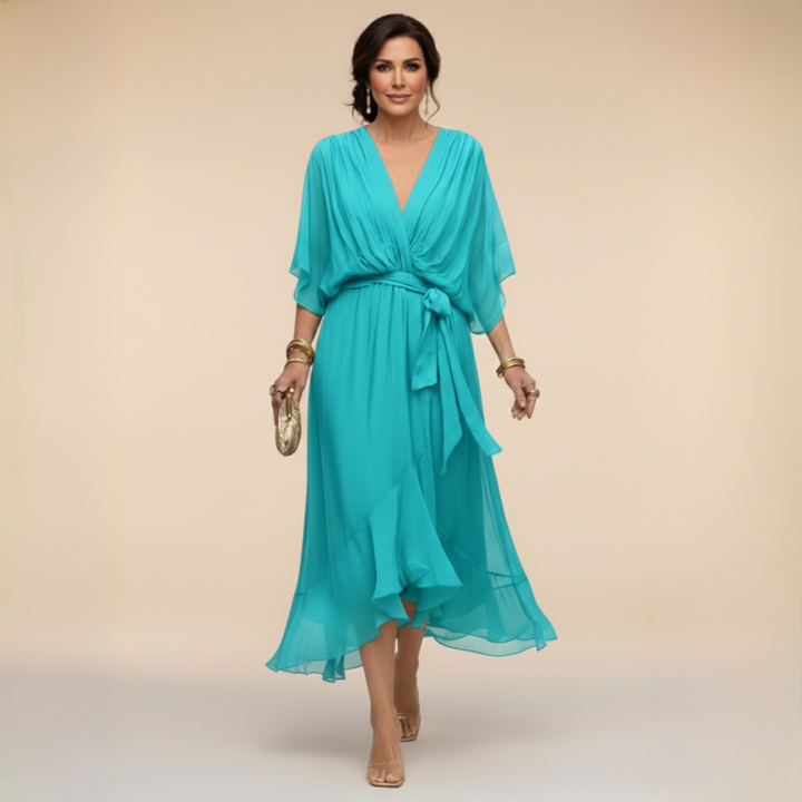 Marta | Robe en mousseline à encolure en V