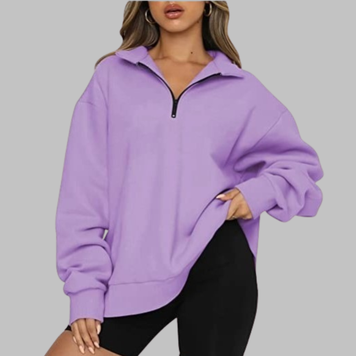 TENLEY™ - Sweat-shirt décontracté oversize à manches longues et demi-zip