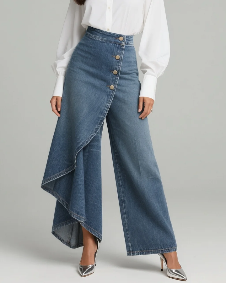 Abigail | Slim Fit Denim Wrap Jeans