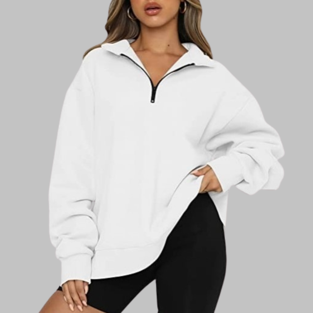 TENLEY™ - Sweat-shirt décontracté oversize à manches longues et demi-zip