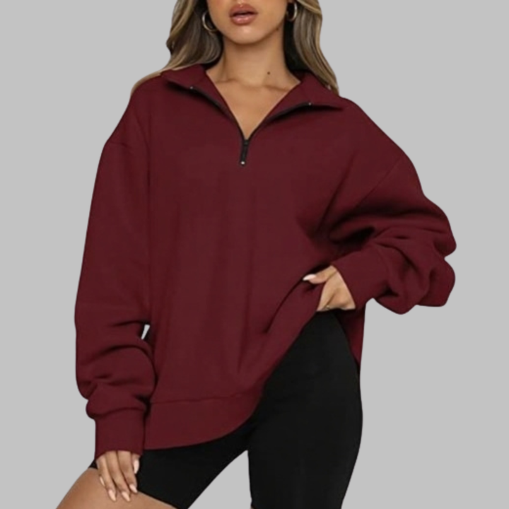 TENLEY™ - Sweat-shirt décontracté oversize à manches longues et demi-zip