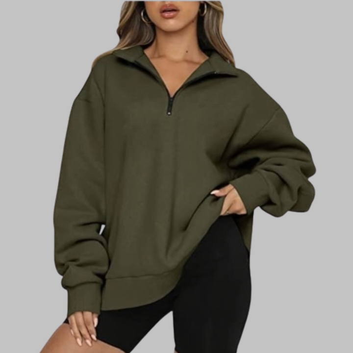 TENLEY™ - Sweat-shirt décontracté oversize à manches longues et demi-zip