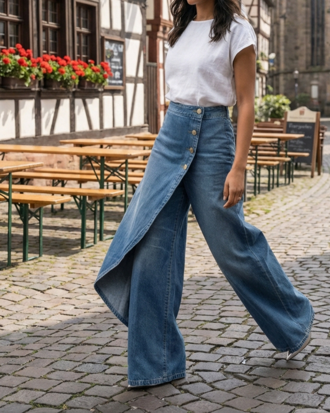 Abigail | Slim Fit Denim Wrap Jeans