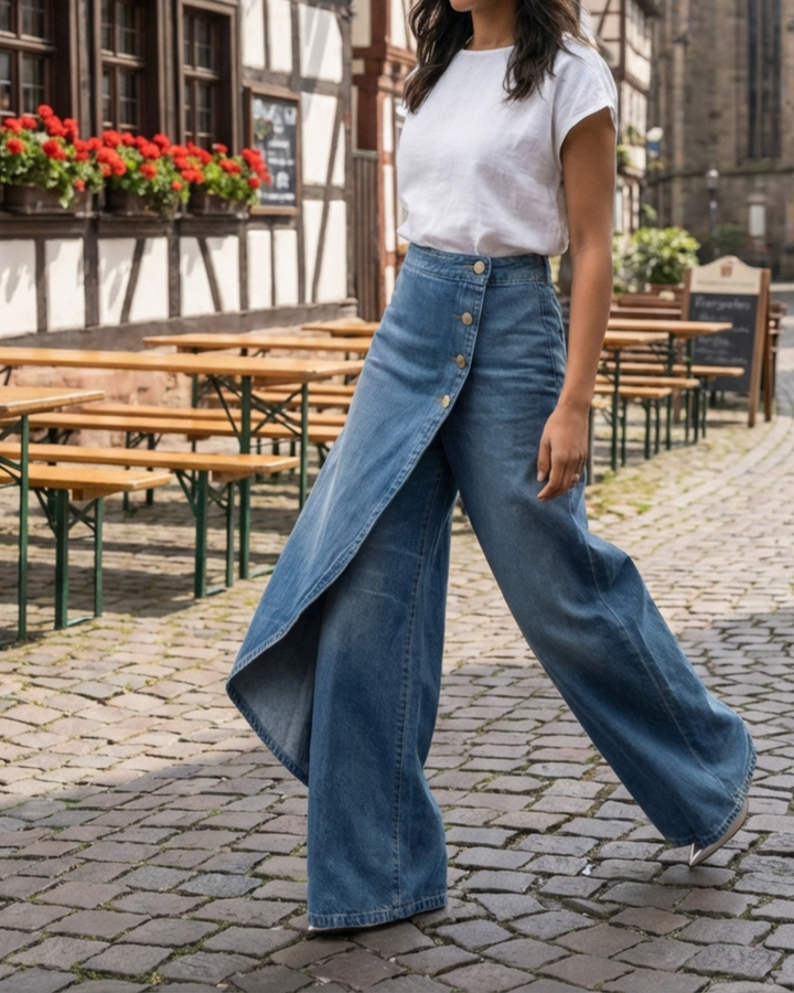 Abigail | Slim Fit Denim Wrap Jeans