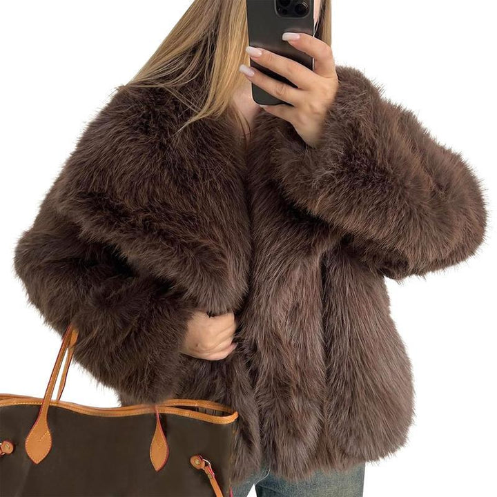 LAURENCE™ - Manteau court en fausse fourrure tendance pour les tenues d'automne et d'hiver
