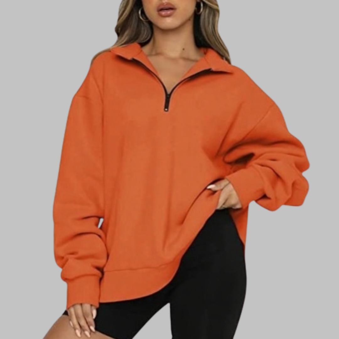 TENLEY™ - Sweat-shirt décontracté oversize à manches longues et demi-zip