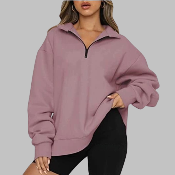 TENLEY™ - Sweat-shirt décontracté oversize à manches longues et demi-zip