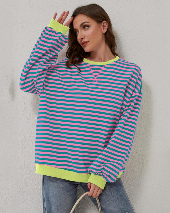 ROXANNE™ - Sweat-shirt rayé oversize