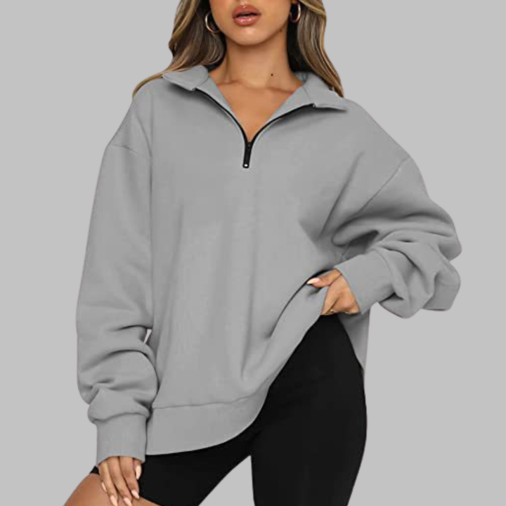 TENLEY™ - Sweat-shirt décontracté oversize à manches longues et demi-zip