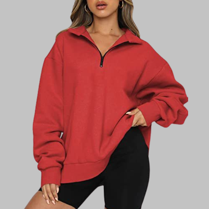 TENLEY™ - Sweat-shirt décontracté oversize à manches longues et demi-zip