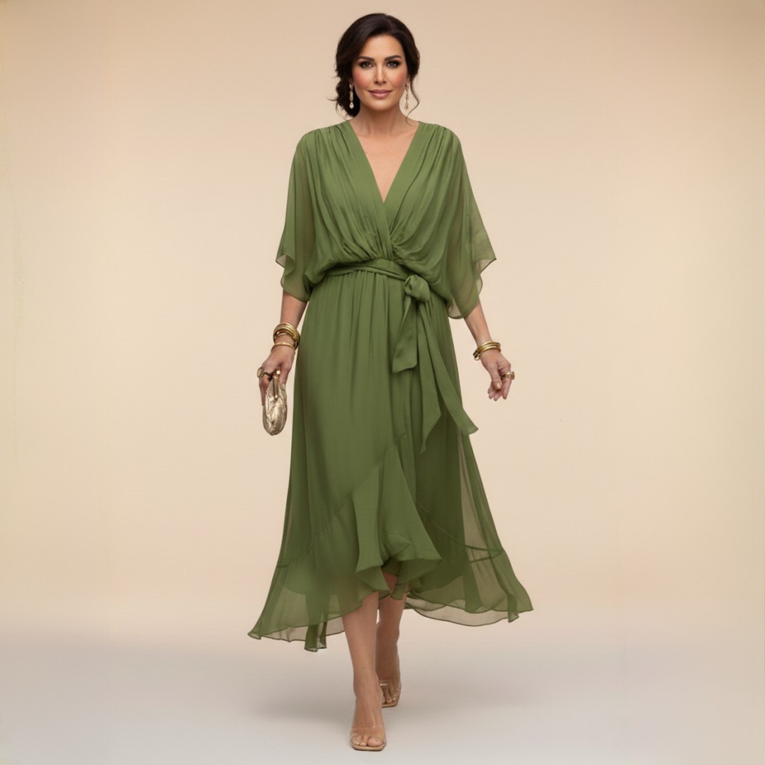 Marta | Robe en mousseline à encolure en V