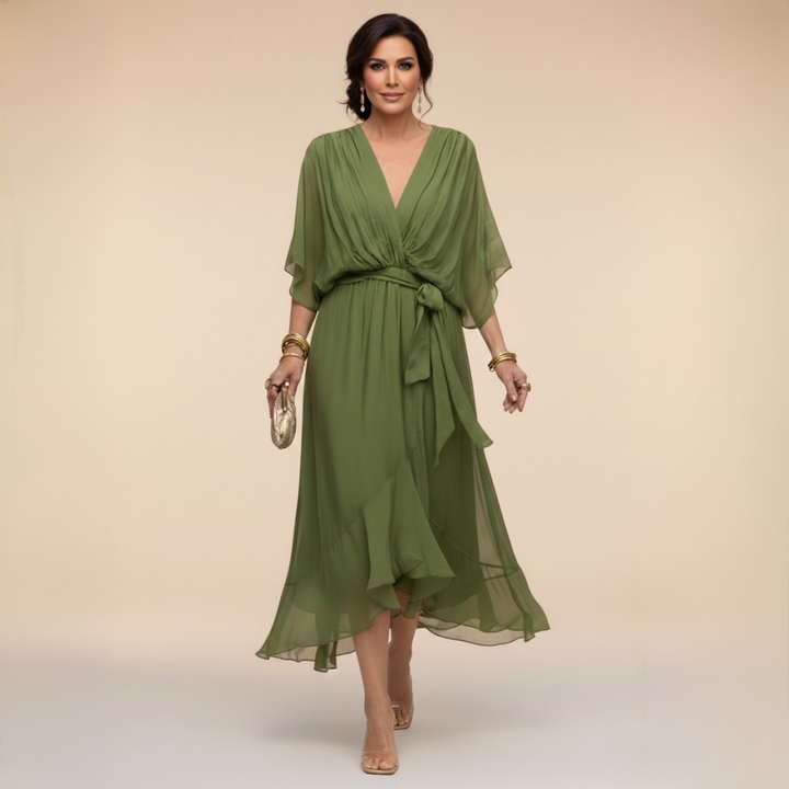 Marta | Robe en mousseline à encolure en V
