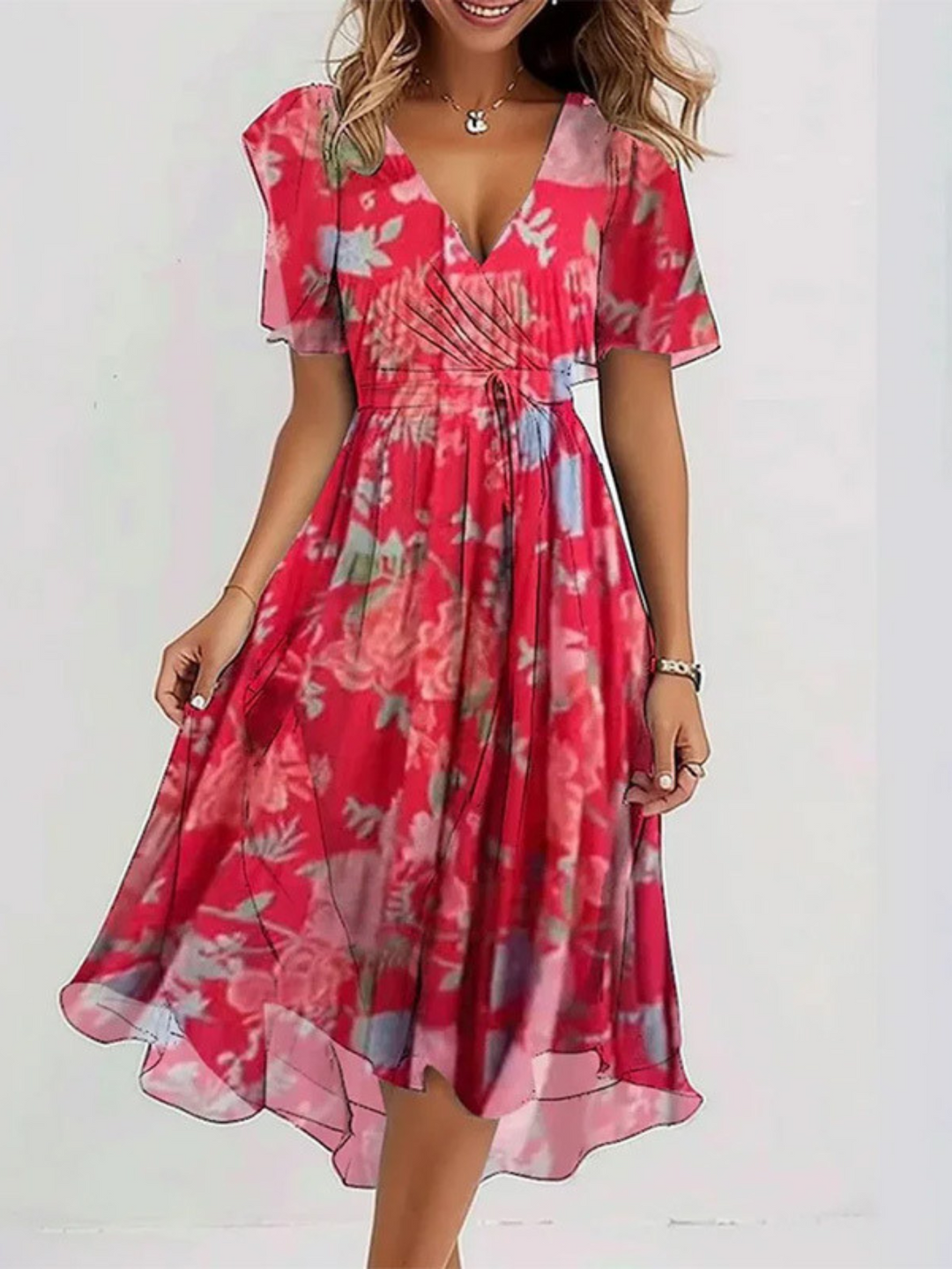 LAVINA™ – Robe midi bohème vibrante