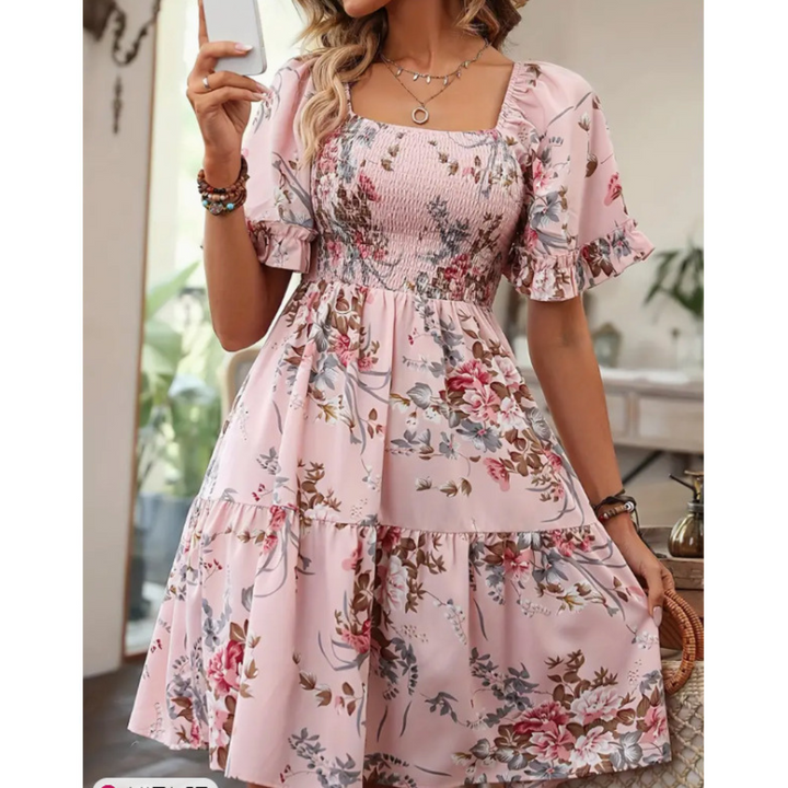 ISOLDE™ – Robe d'été vintage à manches volantées et imprimé floral