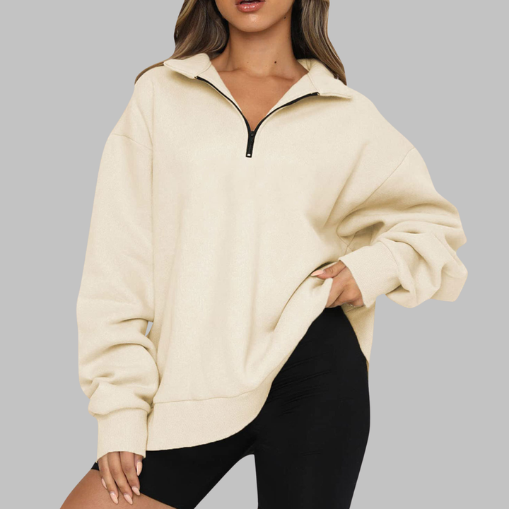 TENLEY™ - Sweat-shirt décontracté oversize à manches longues et demi-zip