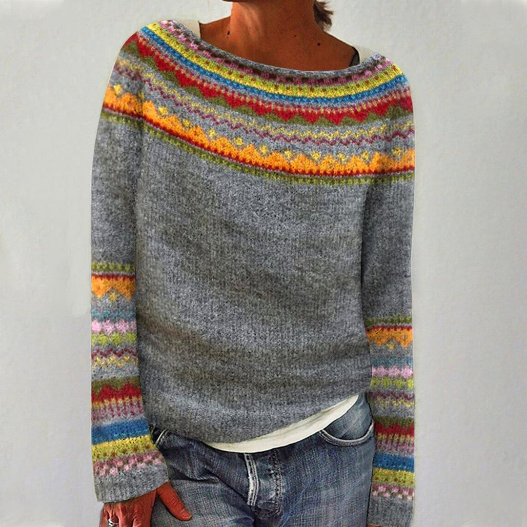 CELINE™ - Pull Fair Isle multicolore
