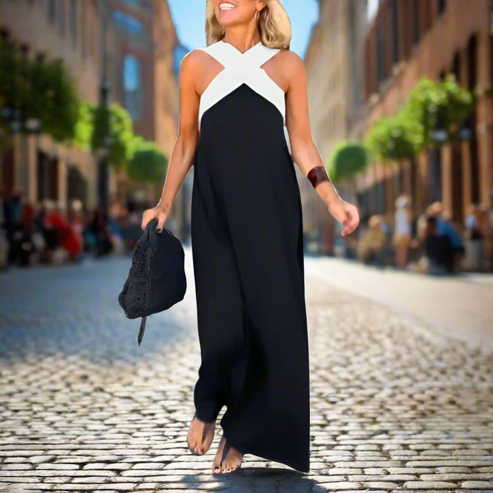 IYANA™ – Robe longue d'été élégante à col croisé