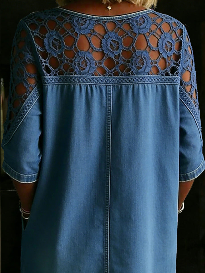 Women’s Casual Loose-Fit Denim Blouse