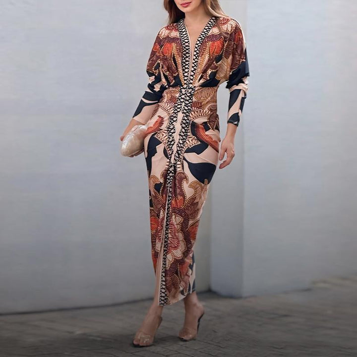 LUCIANA™ – Robe midi élégante et décontractée à manches courtes