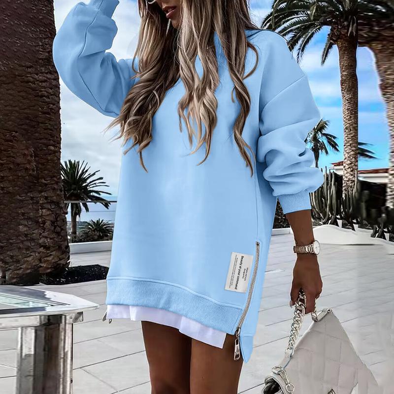 RODNEY™ - Sweat-shirt confortable à manches longues et fermeture éclair latérale