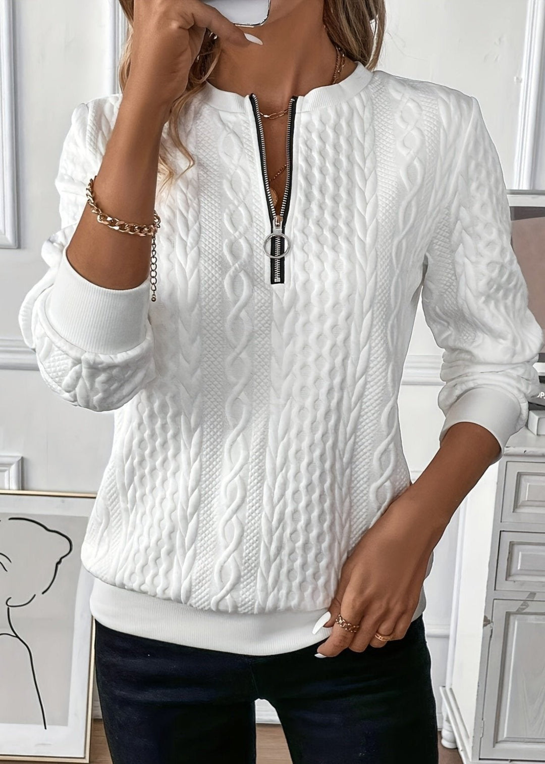 EMMA™ | Pull élégant à col zippé