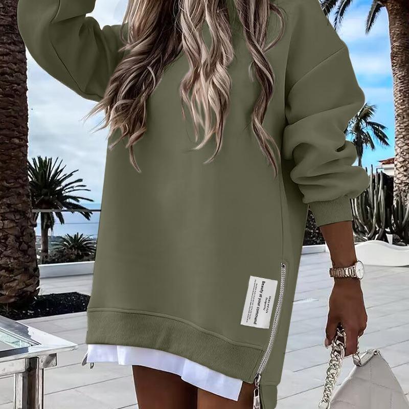 RODNEY™ - Sweat-shirt confortable à manches longues et fermeture éclair latérale