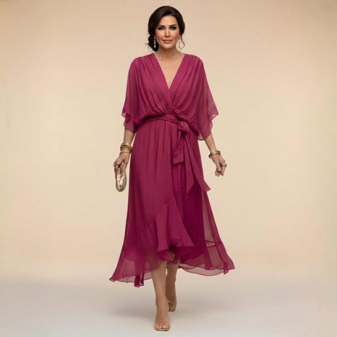 Marta | Robe en mousseline à encolure en V