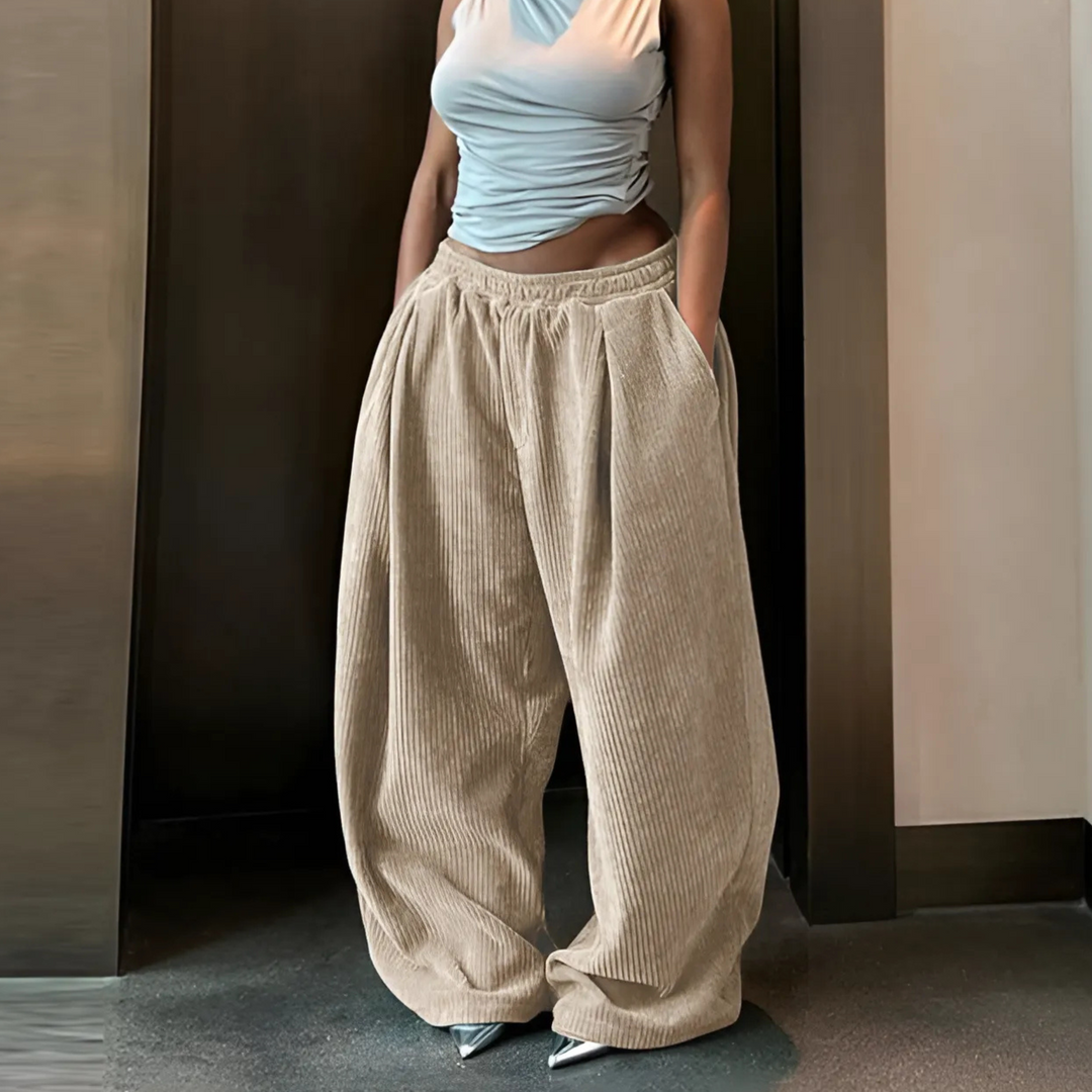 RAMY™ - Pantalon ample décontracté à taille haute et jambes larges
