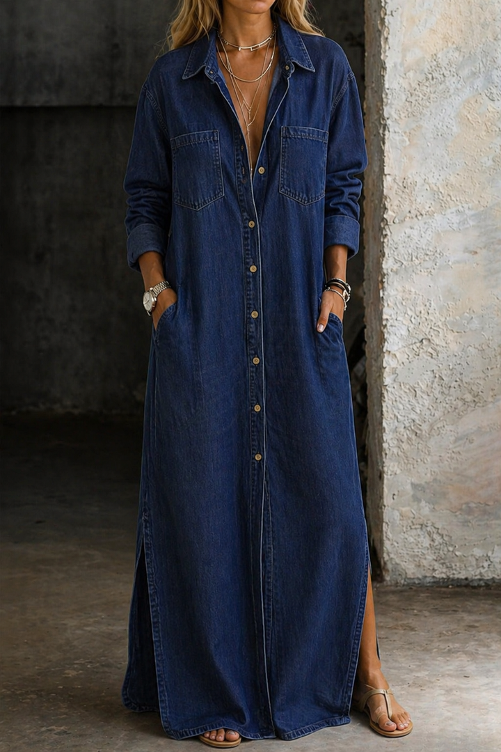 Margaret | Relaxed Denim Maxi Dress
