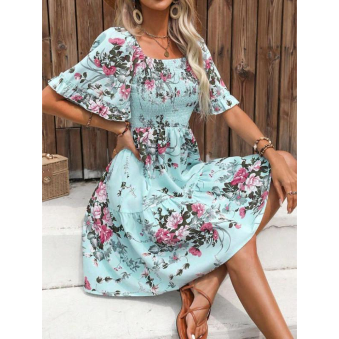 ISOLDE™ – Robe d'été vintage à manches volantées et imprimé floral