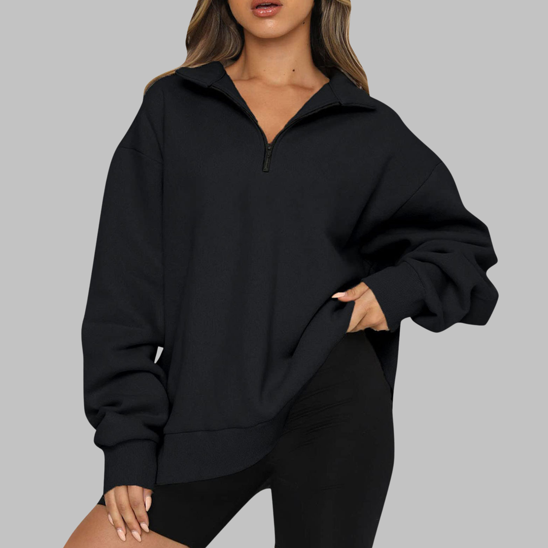 TENLEY™ - Sweat-shirt décontracté oversize à manches longues et demi-zip