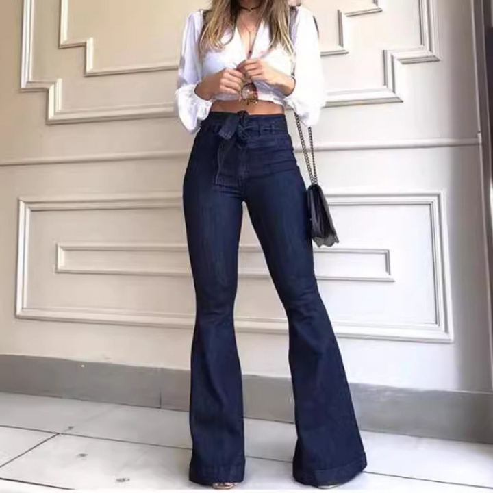 KYRA™ – Pantalon évasé vintage à jambes larges et lacets