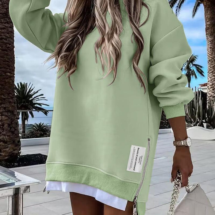 RODNEY™ - Sweat-shirt confortable à manches longues et fermeture éclair latérale
