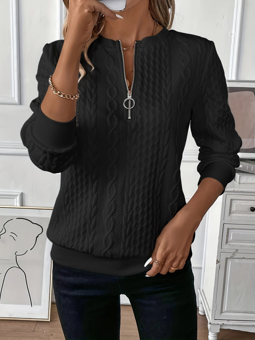 EMMA™ | Pull élégant à col zippé