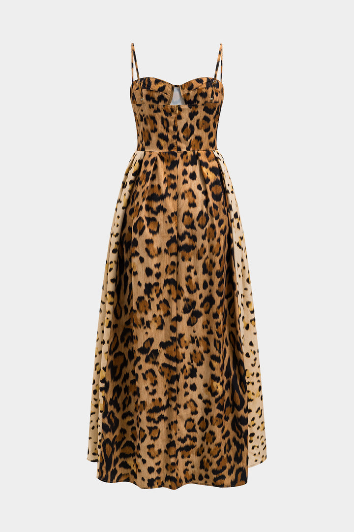 BIANCA™ - Robe midi à imprimé léopard audacieux