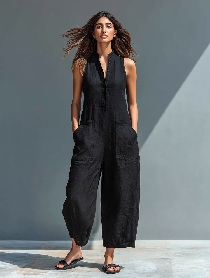 Nora | Sleeveless Linen Jumpsuit