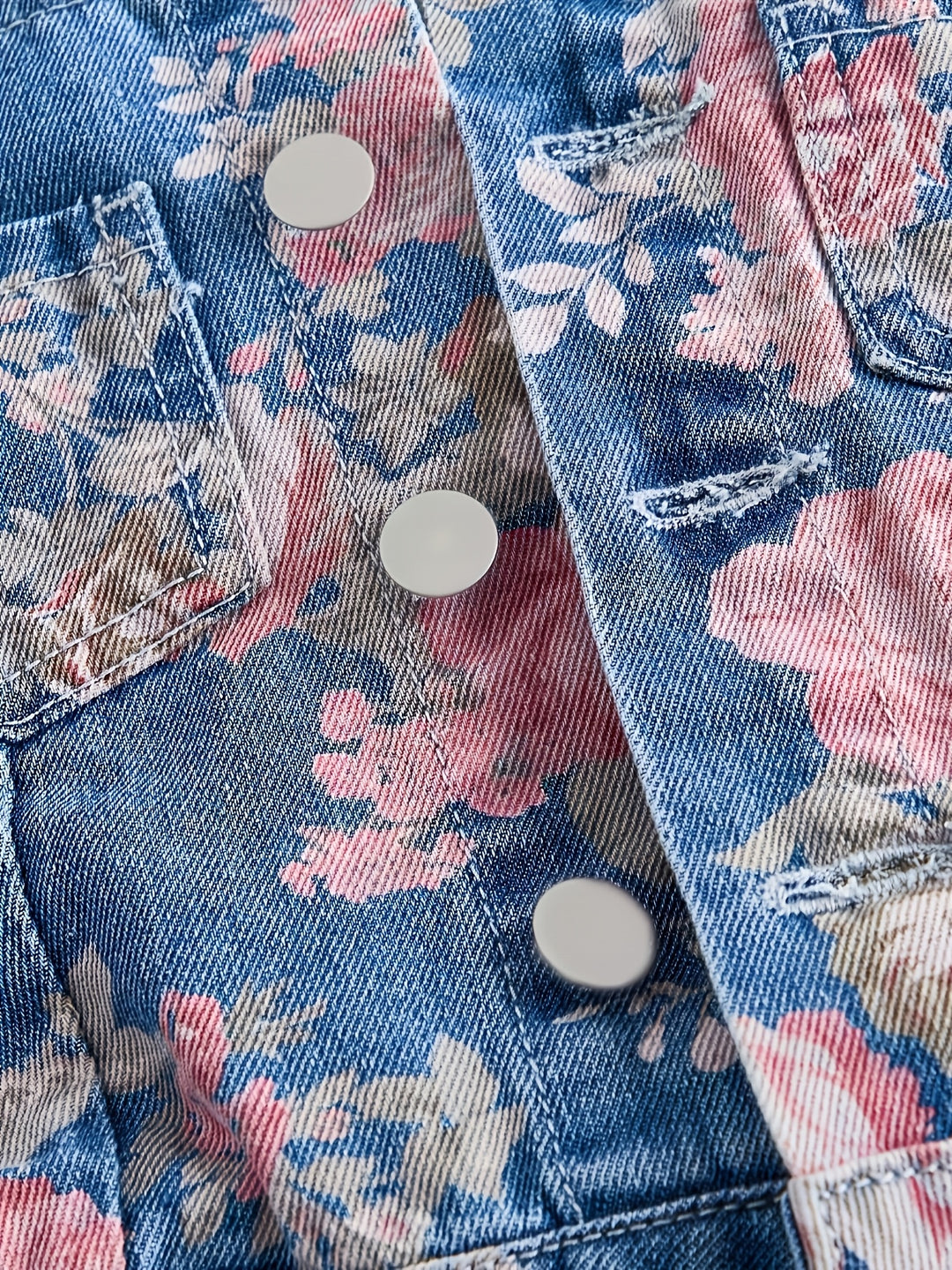 Rosalie | Floral Denim Overalls