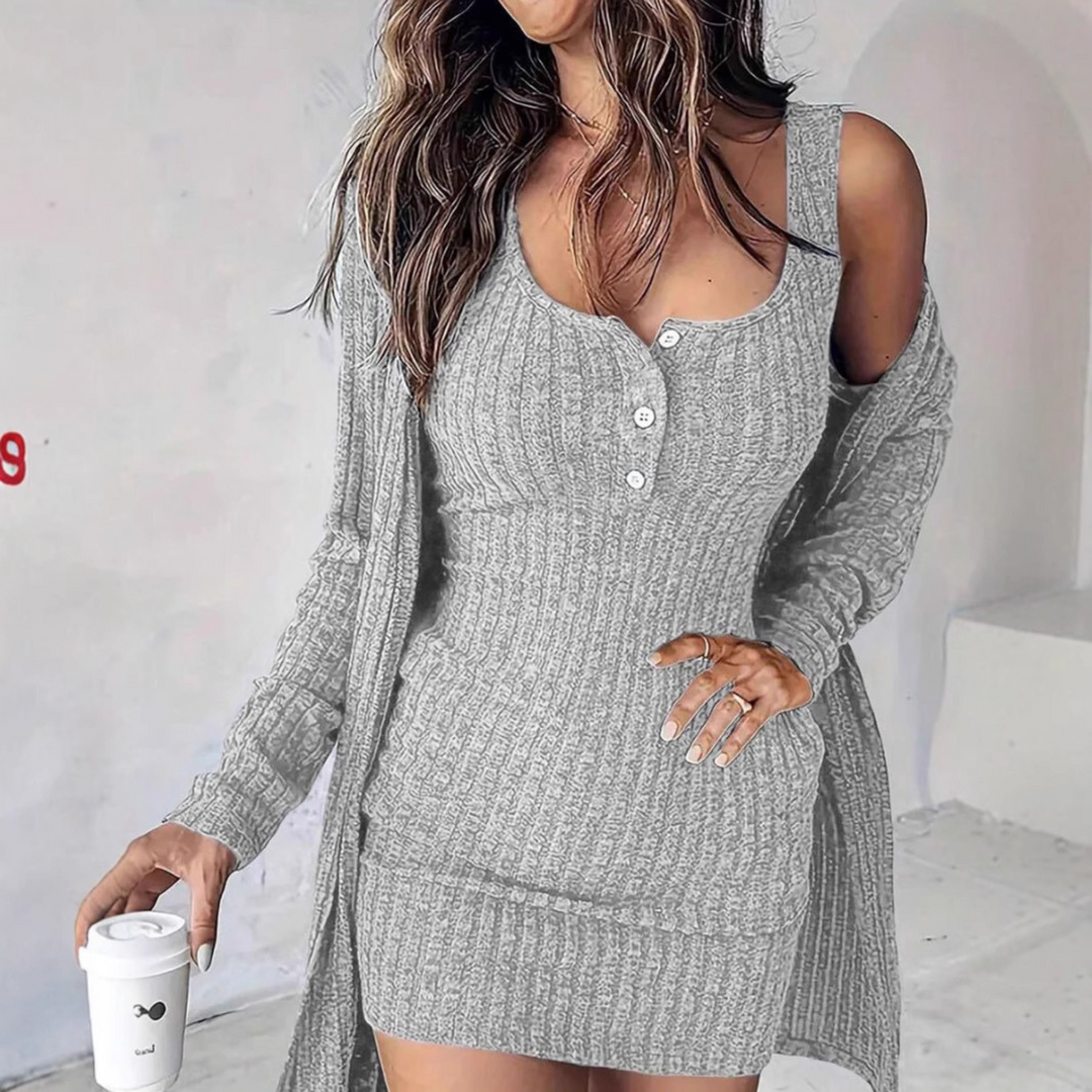 WILLA™ - Manteau habillé deux pièces côtelé élégant