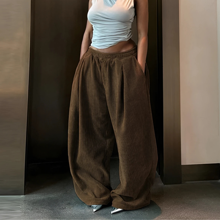 RAMY™ - Pantalon ample décontracté à taille haute et jambes larges