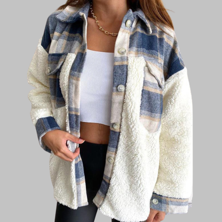 SUNNIE™ - Veste à carreaux confortable à manches longues et boutons