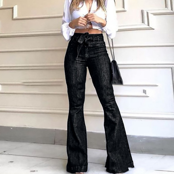 KYRA™ – Pantalon évasé vintage à jambes larges et lacets