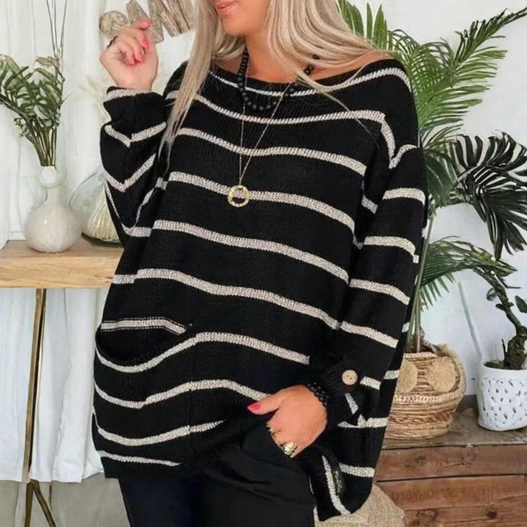 ROUX™ - Pull décontracté à manches longues et col rond