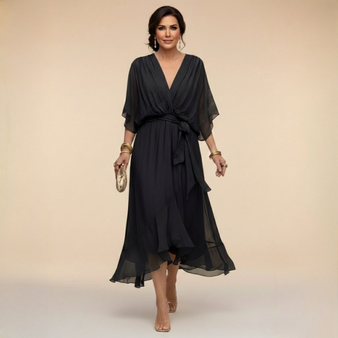 Marta | Robe en mousseline à encolure en V