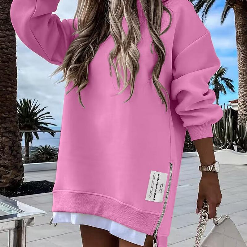 RODNEY™ - Sweat-shirt confortable à manches longues et fermeture éclair latérale