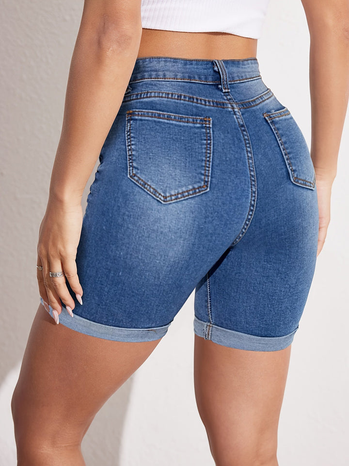 RAPHAELLE™ - Short en jean bermuda stretch