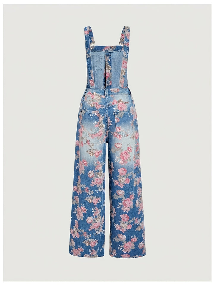 Rosalie | Floral Denim Overalls
