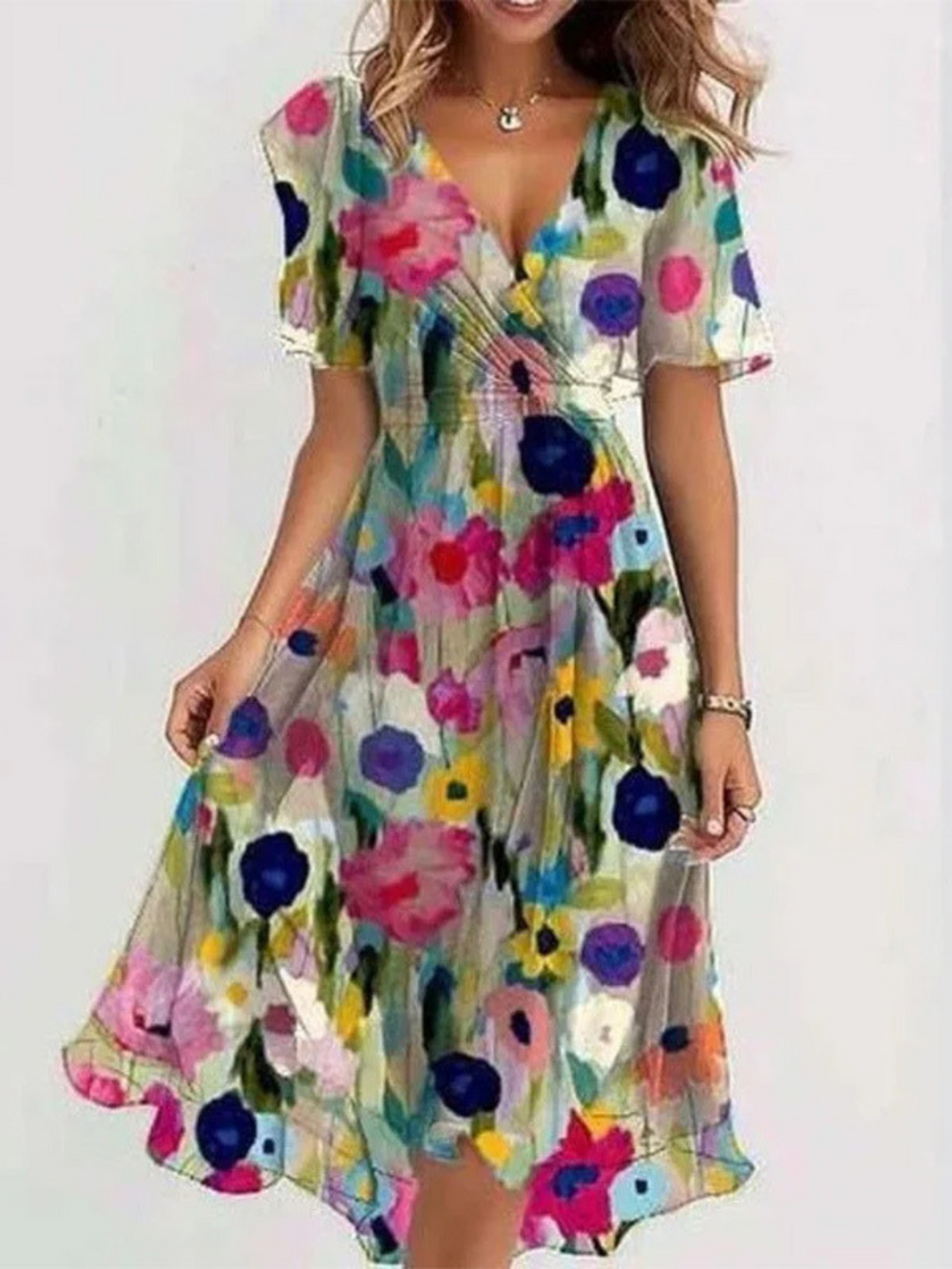 LAVINA™ – Robe midi bohème vibrante
